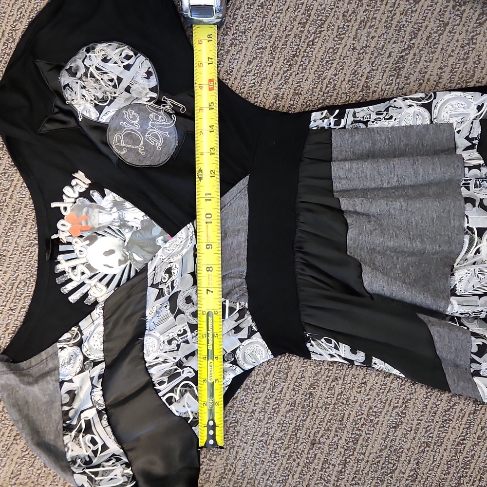 Desigual Black and Gray Patchwork Graphic Dress - Picture 12 of 16